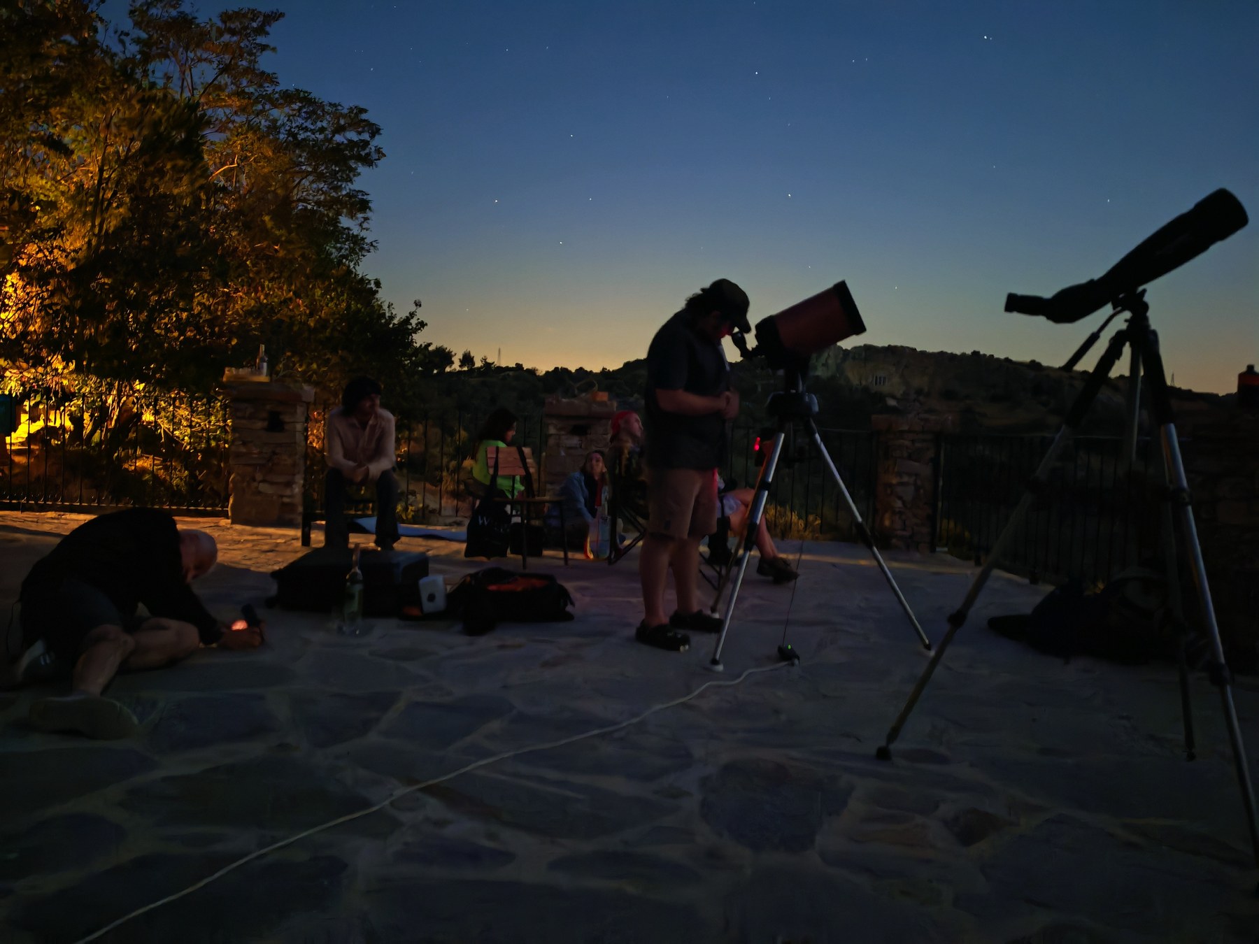 Participants observing at dusk during the 2025 GNV camp